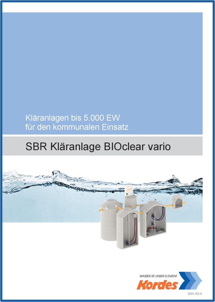 Kordes Klaeranlage Abwasser SBR Broschuere BIOclear vario 729x1024 - Kläranlage BIOclear vario S