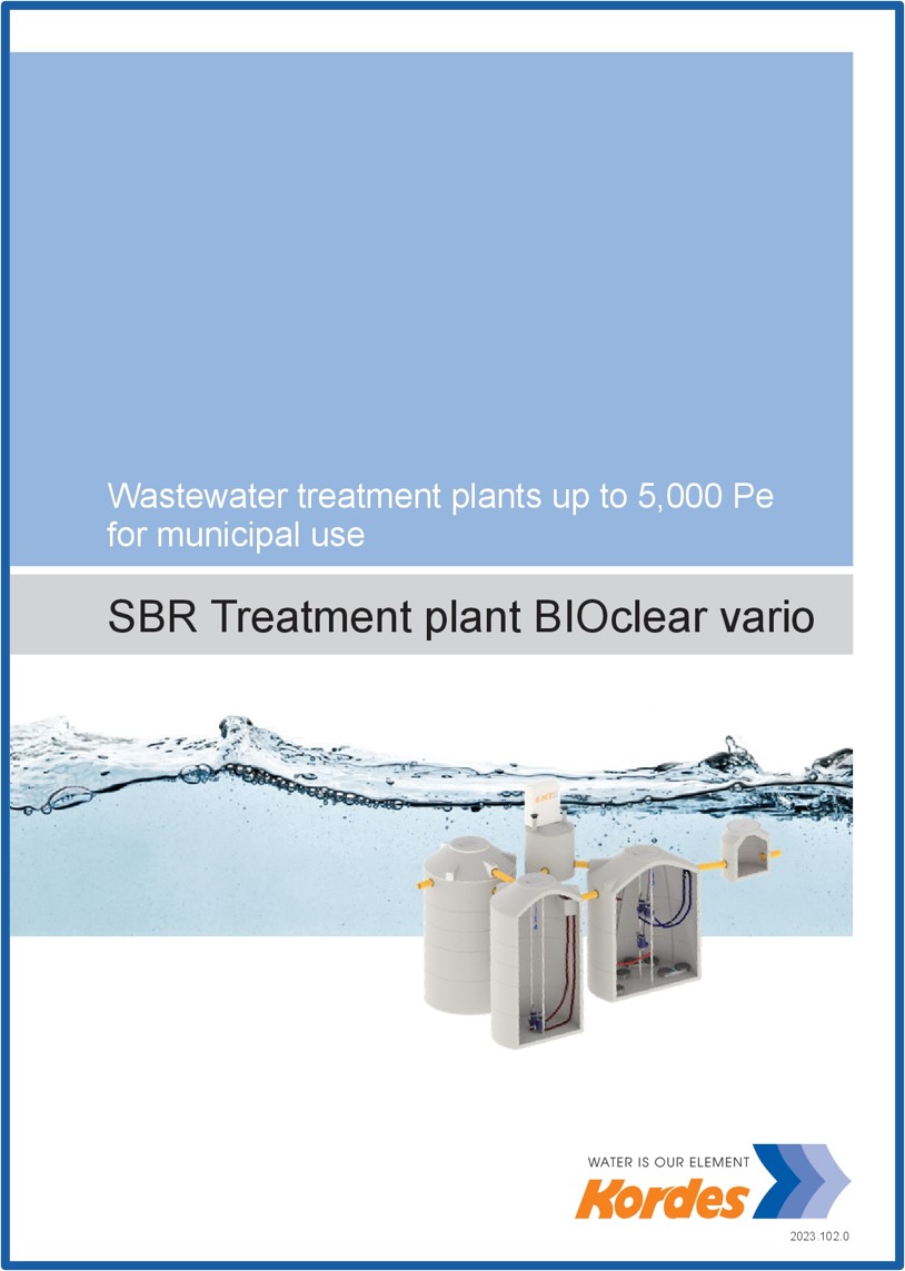 Kordes Klaeranlage Abwasser SBR Broschuere BIOclear vario 729x1024 - Kläranlagen bis 5.000 E