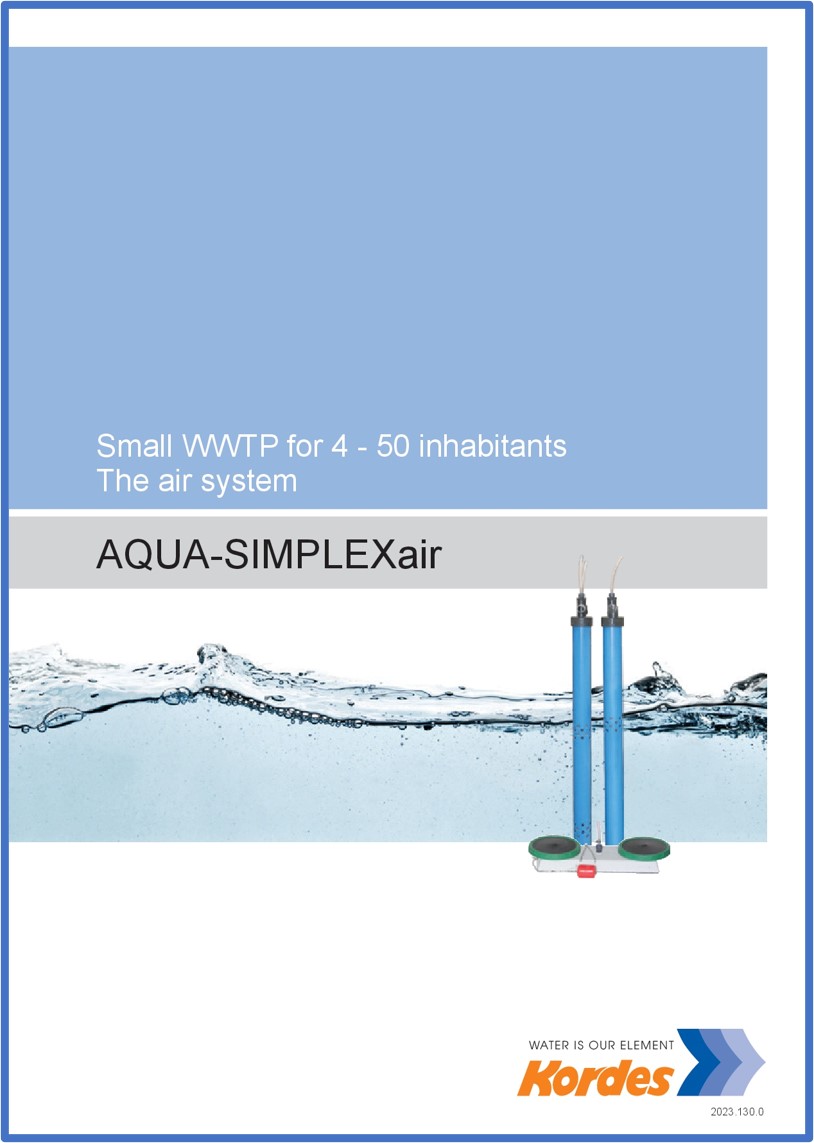 Kordes Kleinklaeranlage Abwasser SBR Broschuere Aqua Simplex Air 729x1024 - Kleinkläranlage AQUA-SIMPLEXair