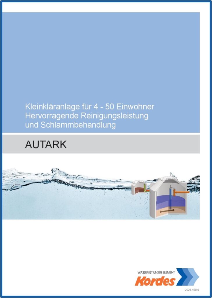 Kordes Kleinklaeranlage Abwasser SBR Broschuere Autark 729x1024 - Kleinkläranlage AUTARK