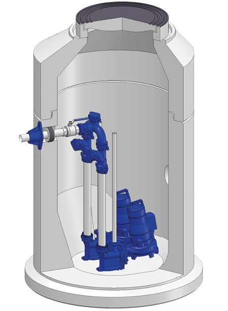 Kordes all Pumpstation Druckentwaesserung Abwasser Variant Beton Schacht Einzel - Druckentwässerung VARIANT