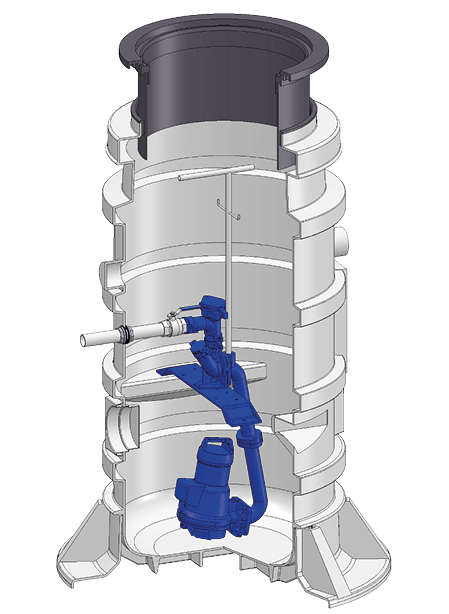Kordes all Pumpstation Druckentwaesserung Abwasser Variant LDPE Poly Schacht Einzel - Druckentwässerung VARIANT